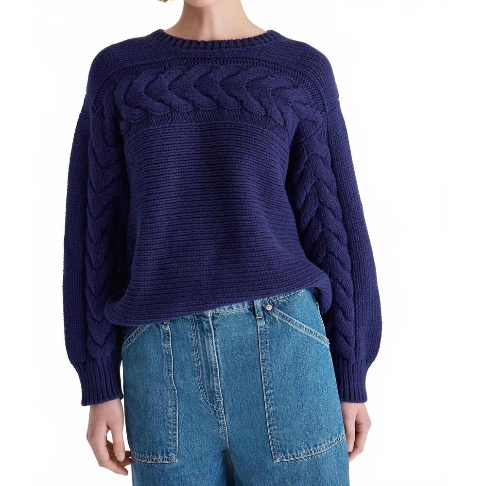 NEW MERLETTE serin crewneck sweater in navy